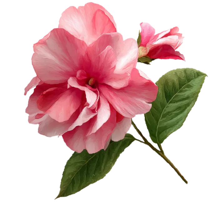 impatiens flower leaning left