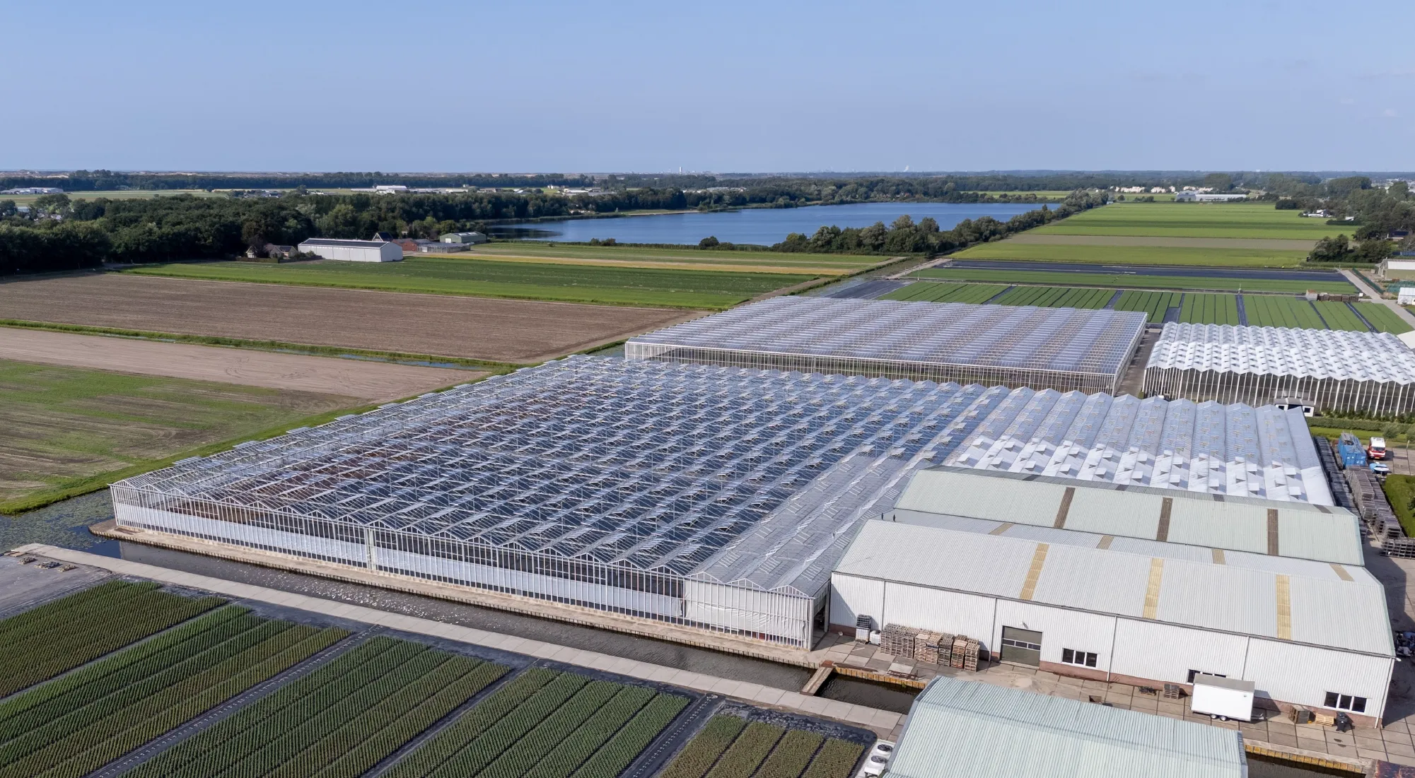 overhead photo of large greenhouse
