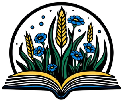 book logo with plants growing